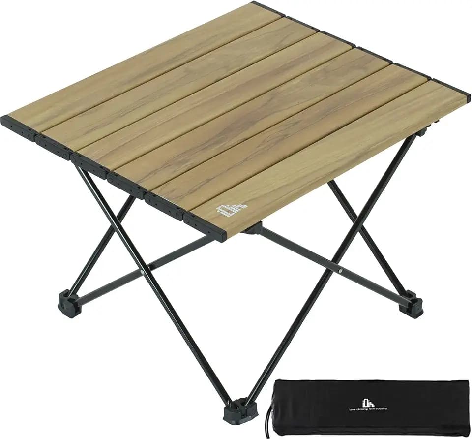 iClimb Ultralight Compact Camping Folding Table (Nature- S)