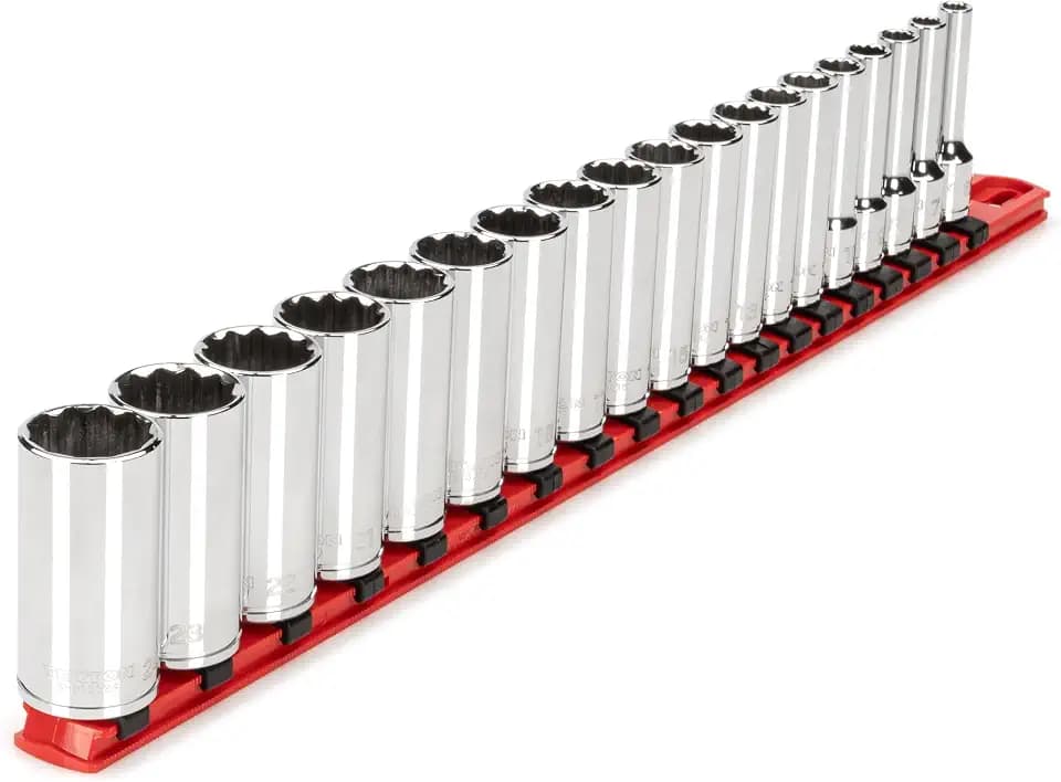 TEKTON 3/8 Inch Drive 12-Point Socket Set, 19-Piece | SHD91116
