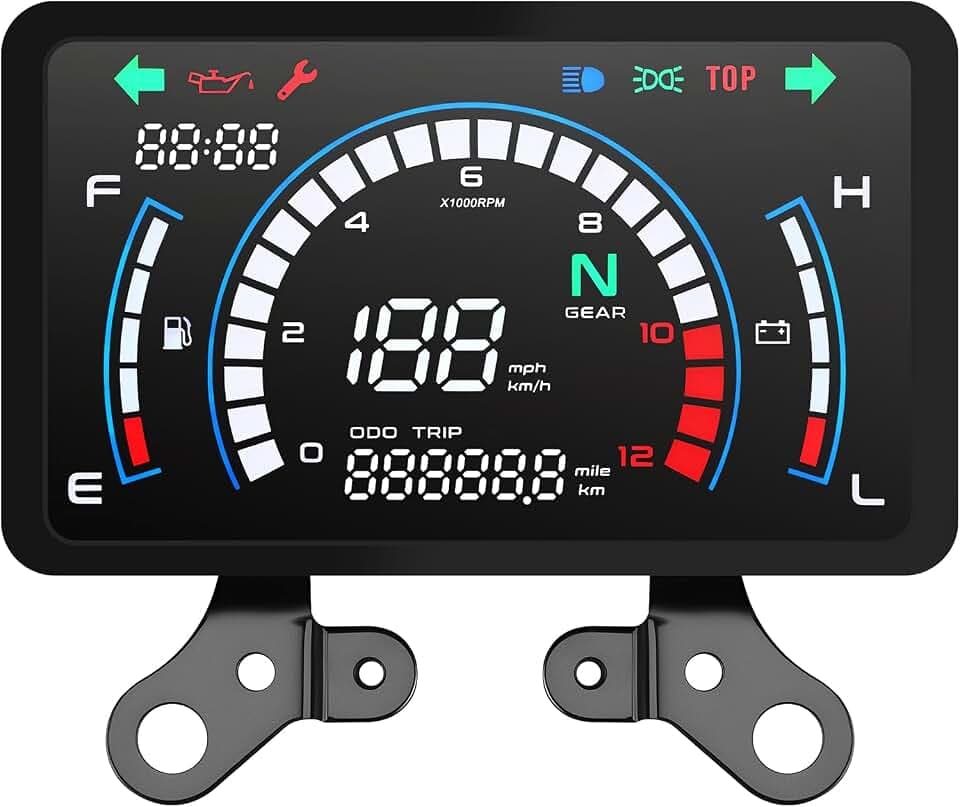 Geloo Motorrad Tacho Digital Motorcycle Speedometer 12V