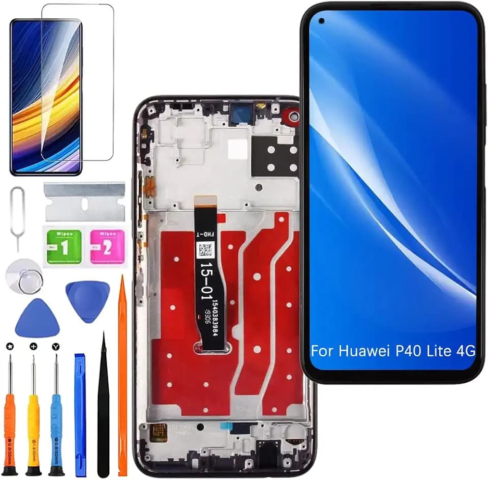Display Bildschirm für Huawei P40 Lite 4G JNY-L21A Schwarz mit Rahmen