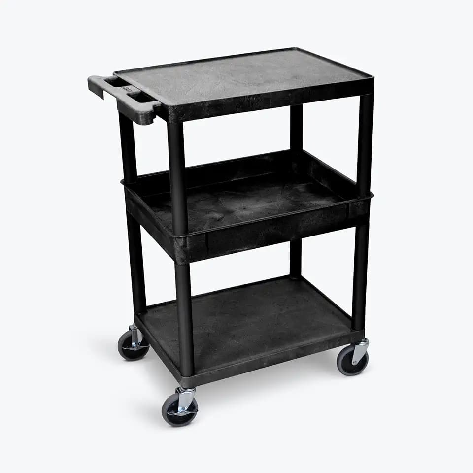 FSE 373-STC212-B Flat Top/Bottom and Tub Middle Shelf Cart