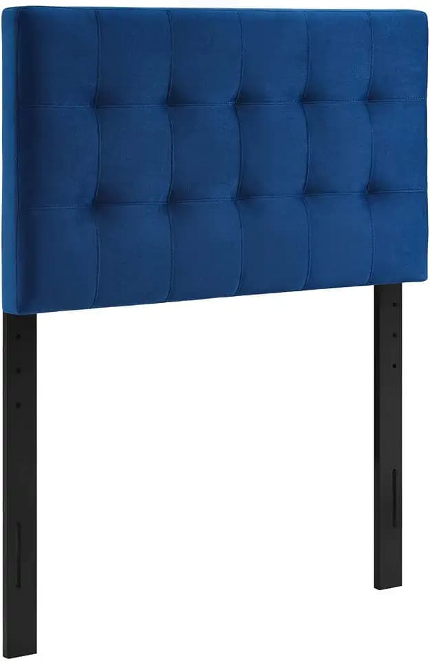 Modway Lily Biscuit Tufted Twin Performance Velvet Headboard, Navy
