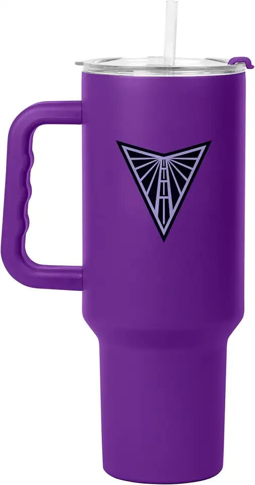 FANMATS WNBA 40 oz Stainless Steel Handle Tumbler – Durable Powder Coat Finish - Fits Most Cup Holders, Officially Licensed WNBA Cup - Comes With Straw, Keeps Drinks Cold For Hours