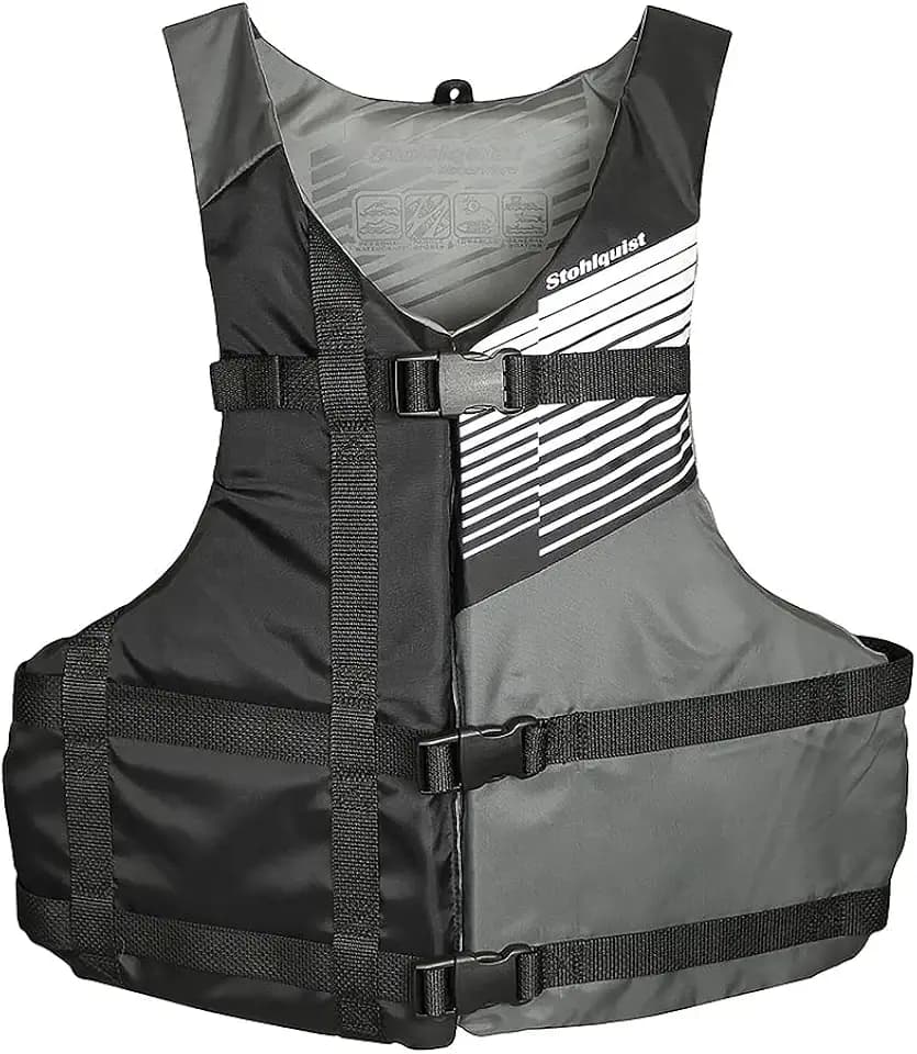 Stohlquist FIT Oversized Adult Life Jacket, US Coast Guard Approved Type III Life Vest, PFD for Men and Women, Easily Adjustable, Lightweight and High Buoyancy - Plus Size (48-60" Chest)