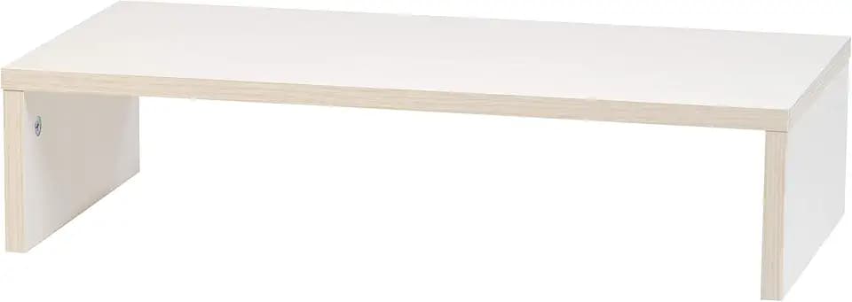 IRIS USA 1-Tier Desktop Riser Monitor Stand Organizer, White