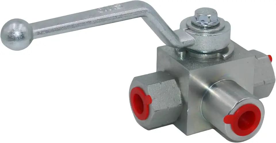 Hydraulic Ball Valve KHB3K 1/4'' NPT, Shut-Off 3 Way, L-Born 1/4 Inch Hydraulic Valve 7250 PSI