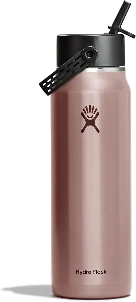 Hydro Flask 32 Oz Lightweight Wide Straw Lid - Insulated Stainless Steel Water Bottle - Hiking, Commuting Quartz