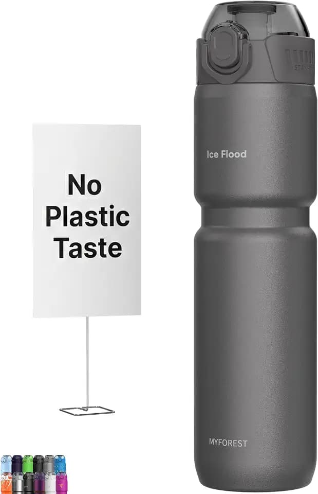 MYFOREST Insulated Bike Water Bottle, Odor-free Liner, 24oz 700ml