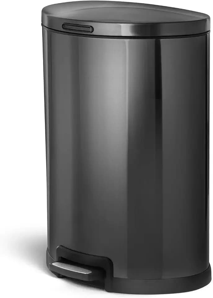 Home Zone Living 12 Gallon Semi-Round Kitchen Trash Can