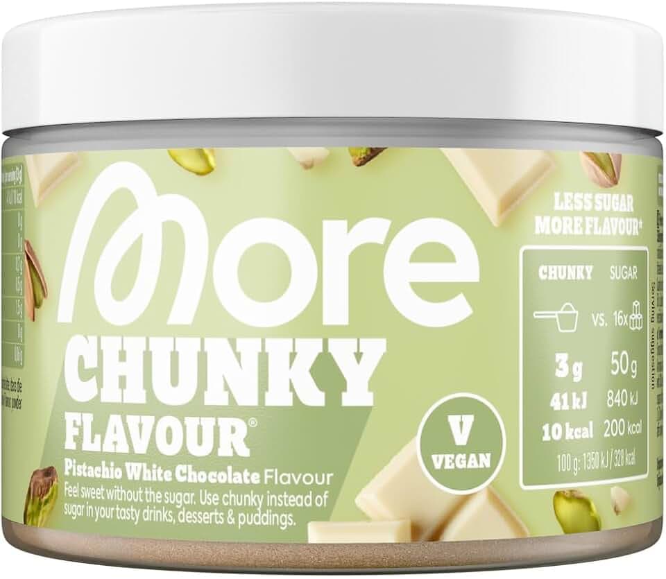 MORE Chunky Flavour, Pistachio White Chocolate, 150 g, vegan