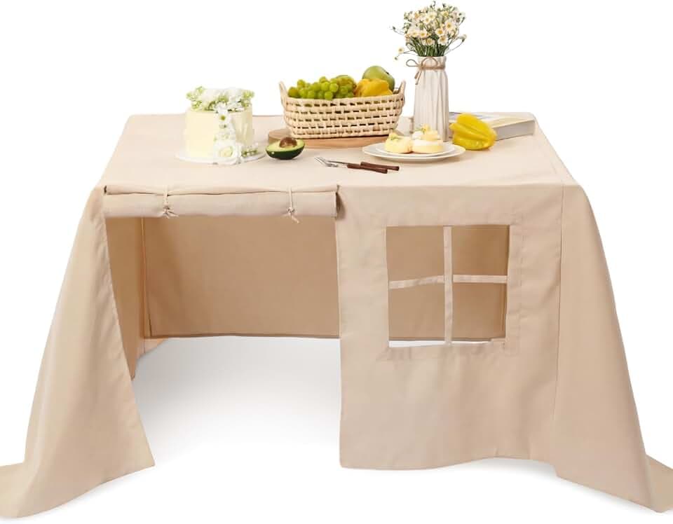 Oudain 38 x 38 Inches Large Fort Tablecloth Playhouse for Kids