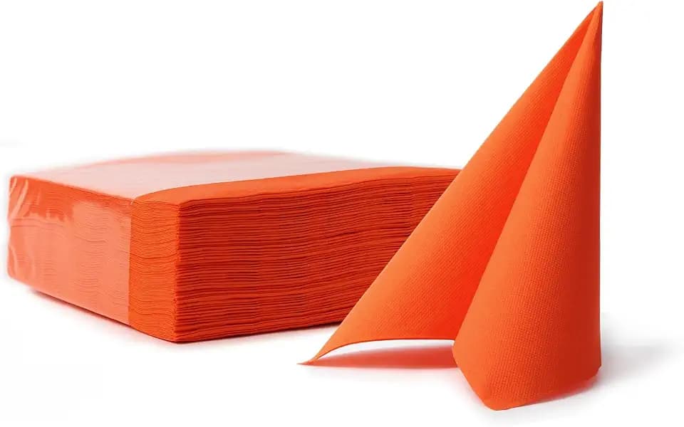Soft Point 50, Hochwertige, Einwegserviette, 38x38 cm, 1/4 Falz, Orange