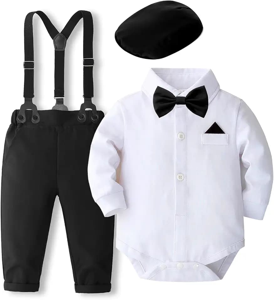 SALNIER Baby Boy Suit Set Infant Formal Outfit Tuxedo