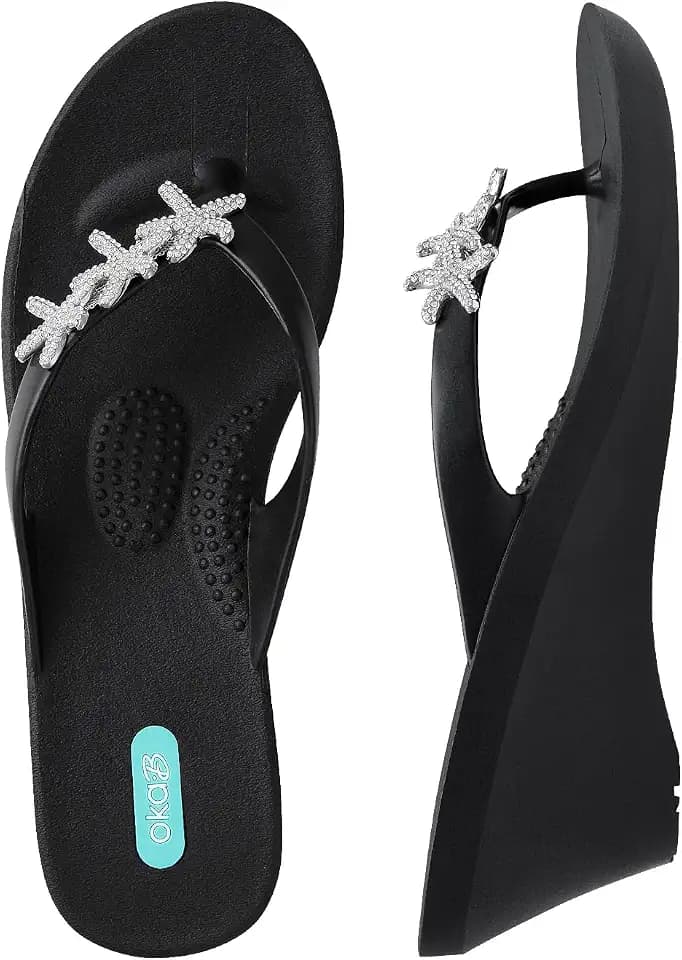 Oka-B Women's Kylie Flip Flop with Wedge Heel