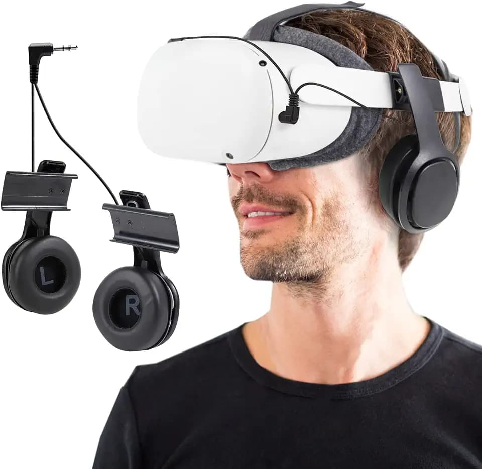 Globular Cluster Stereo VR Headphones Custom Made for Quest 2,Black