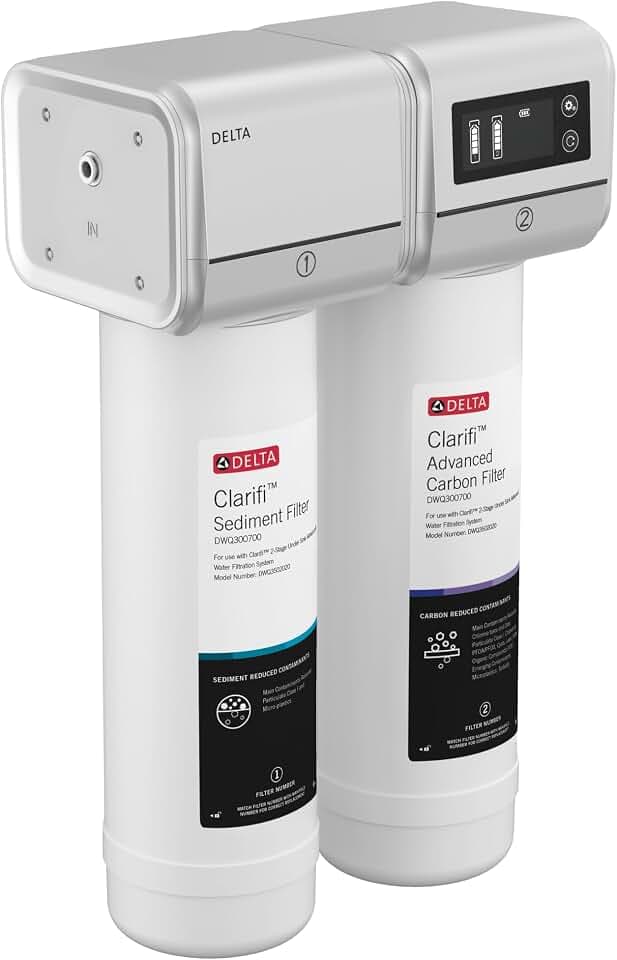 Delta Clarifi Advanced 2 Stage Under Sink Water Filter System, Water Filter for Kitchen Sink Beverage Faucet, DWQ3502020