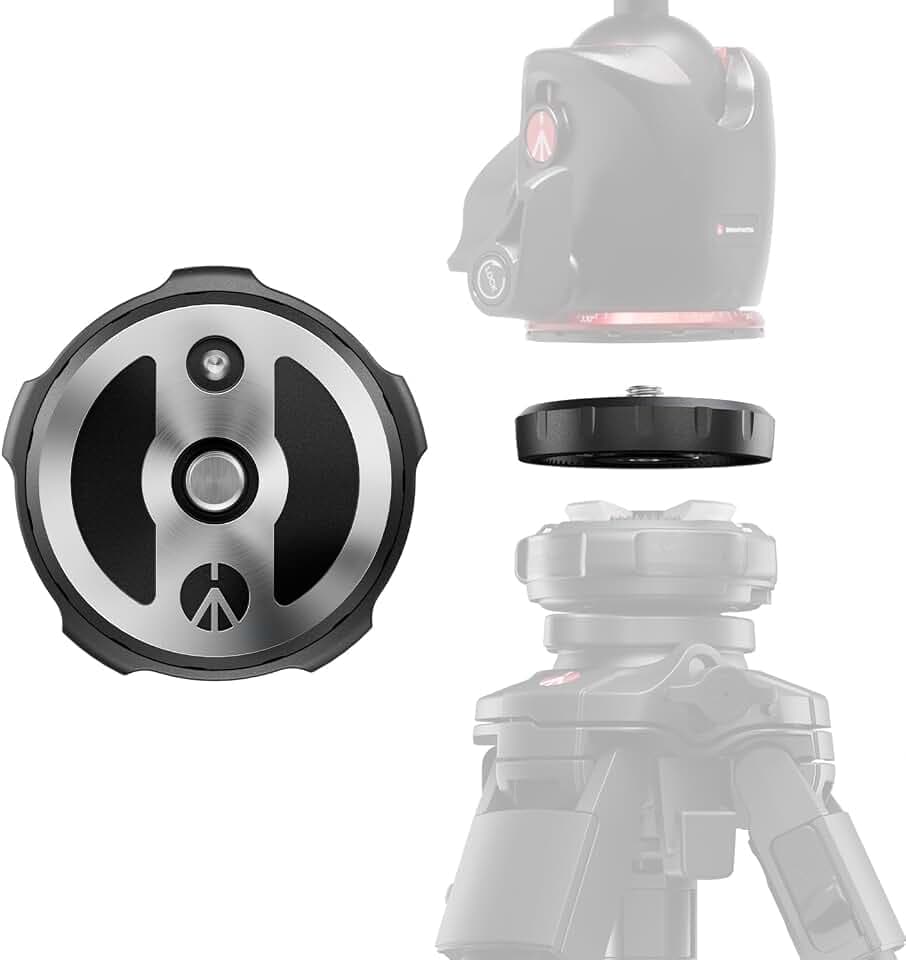 Manfrotto XCHANGE Plate, Schnellwechsel‑Platte, Universelle 3/8"‑Schraube, Kompatibel mit XCHANGE Base, Aluminium, für Foto, Video und Licht