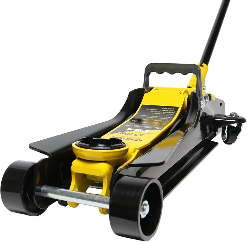 2.5 Ton Car Jack Low Profile Hydraulic Floor Jack, 5500 lbs Capacity, 3.4"-15.2" Lifting Range, Alloy Steel, Black, for Sedans and SUVs(Yellow