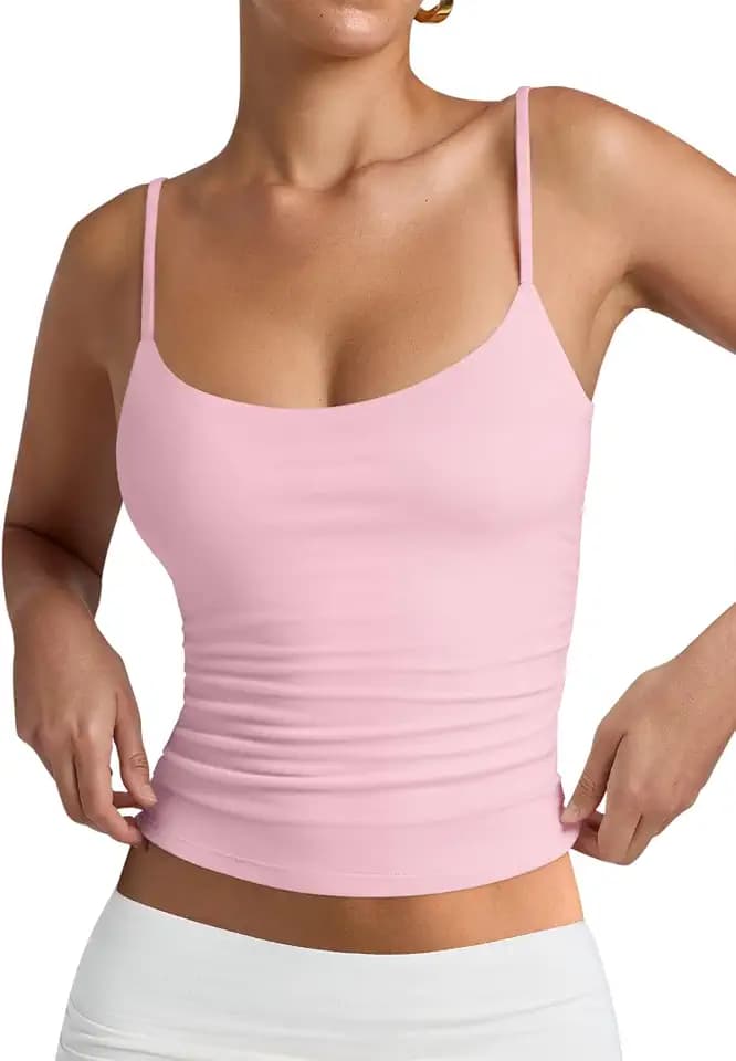 PINKMSTYLE Women's Basic Double Lined Scoop Neck Tank Tops Summer Cami Top