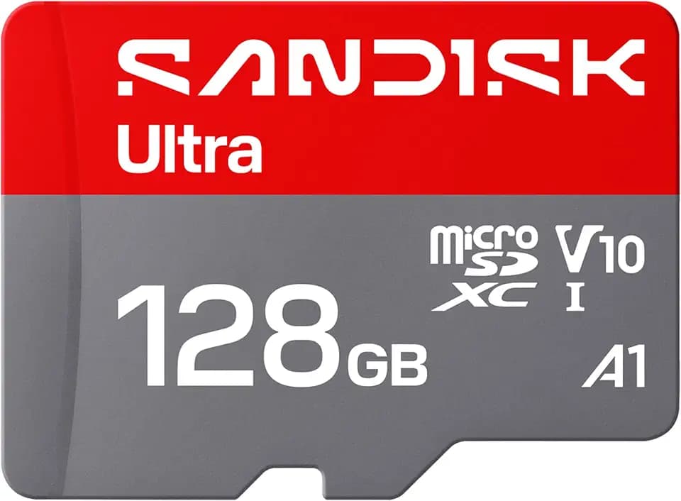 SANDISK Ultra microSDXC 128 GB, UHS-I-Karte + SD Adapter (bis zu 195MB/s Lesen, Full-HD-Video, V10, U1, C10, A1) Karte für Android-Smartphones oder -Tablets, Kameras und Laptops