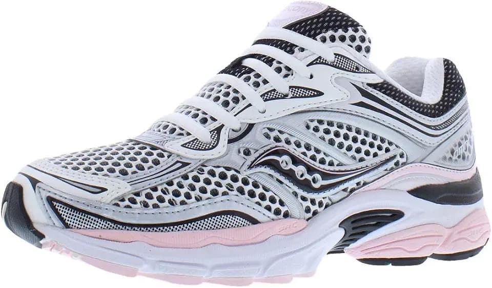 Saucony ProGrid Omni 9 Unisex Shoes Size 6.5, Color: Silver/Pink-Silver