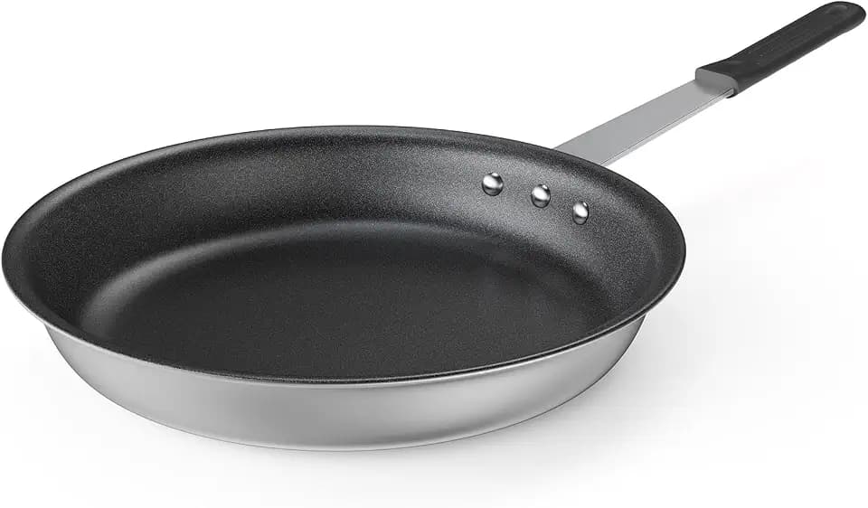 DUMOS 14 Inch Nonstick Frying Pan Heavy-Gauge Aluminum Skillet Black Handle