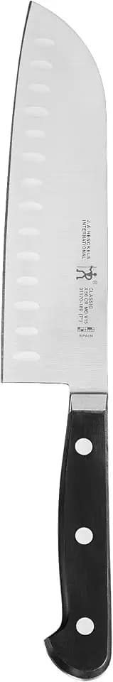 HENCKELS Classic Razor-Sharp Hollow Edge Santoku Knife 7 inch, German Engineered Informed by 100+ Years of Mastery