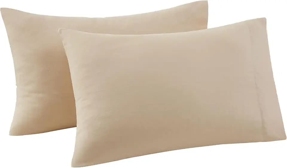 FRYE Cotton Linen Blend Beige Cotton 2-Piece King Pillowcases, Solid, 60% Cotton/40% Linen, for Men and Women, Oeko-TEX Certified Confidence