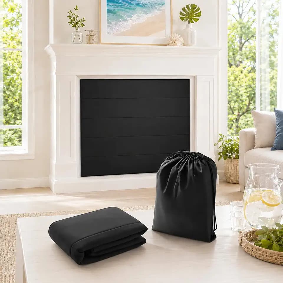PAWBOSE Magnetic Fireplace Cover - Stop Heat Loss & Keep Drafts Out with Built-in 12 Strong Magnets for Iron Fireplace Frame, 38x26 Inch