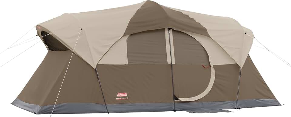 Coleman WeatherMaster Camping Tent with Rainfly & Room Divider, Spacious Weatherproof Family Tent with Carry Bag