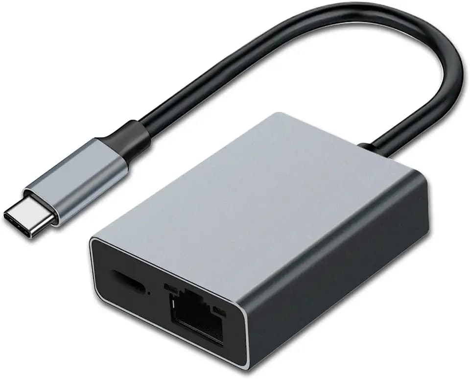 USB C Netzwerkadapter mit 100W PD Ladeadapter, Gigabit LAN für Chromecast