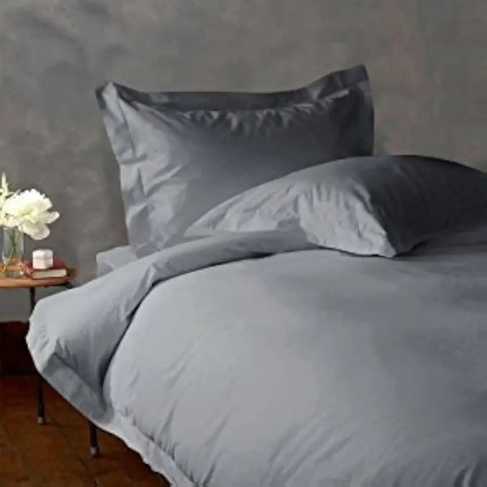 4 Piece Bed Sheet Set 100% Egyptian Cotton Solid Pattern 400 TC 6-10 Inch Deep Pocket Size (Full Color Silver Gery)