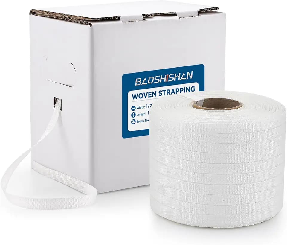 BAOSHISHAN 1/2'' x 1000ft (300m) Woven Cord Strapping Roll