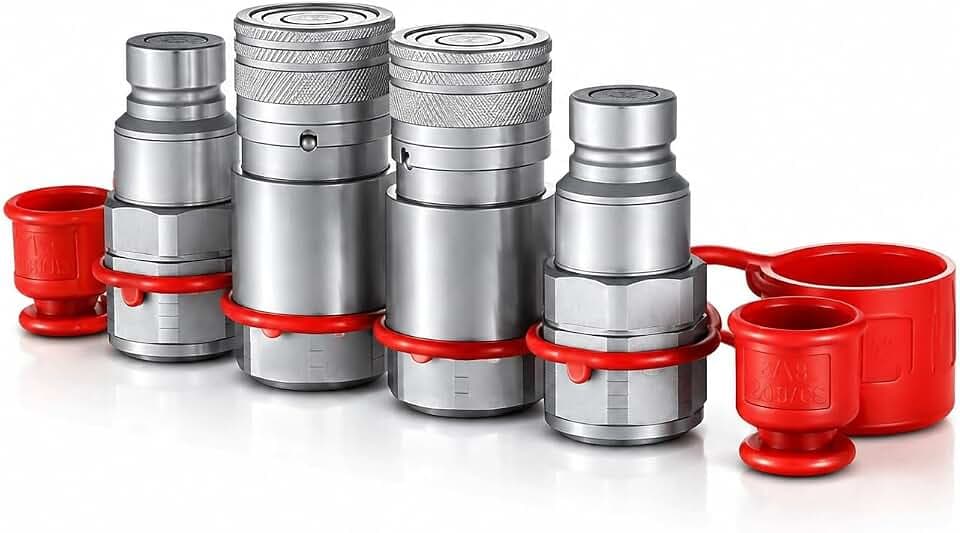 IKER 1/2" Flat Face Hydraulic Couplers Bobcat Skid Steer Hydraulic Fittings
