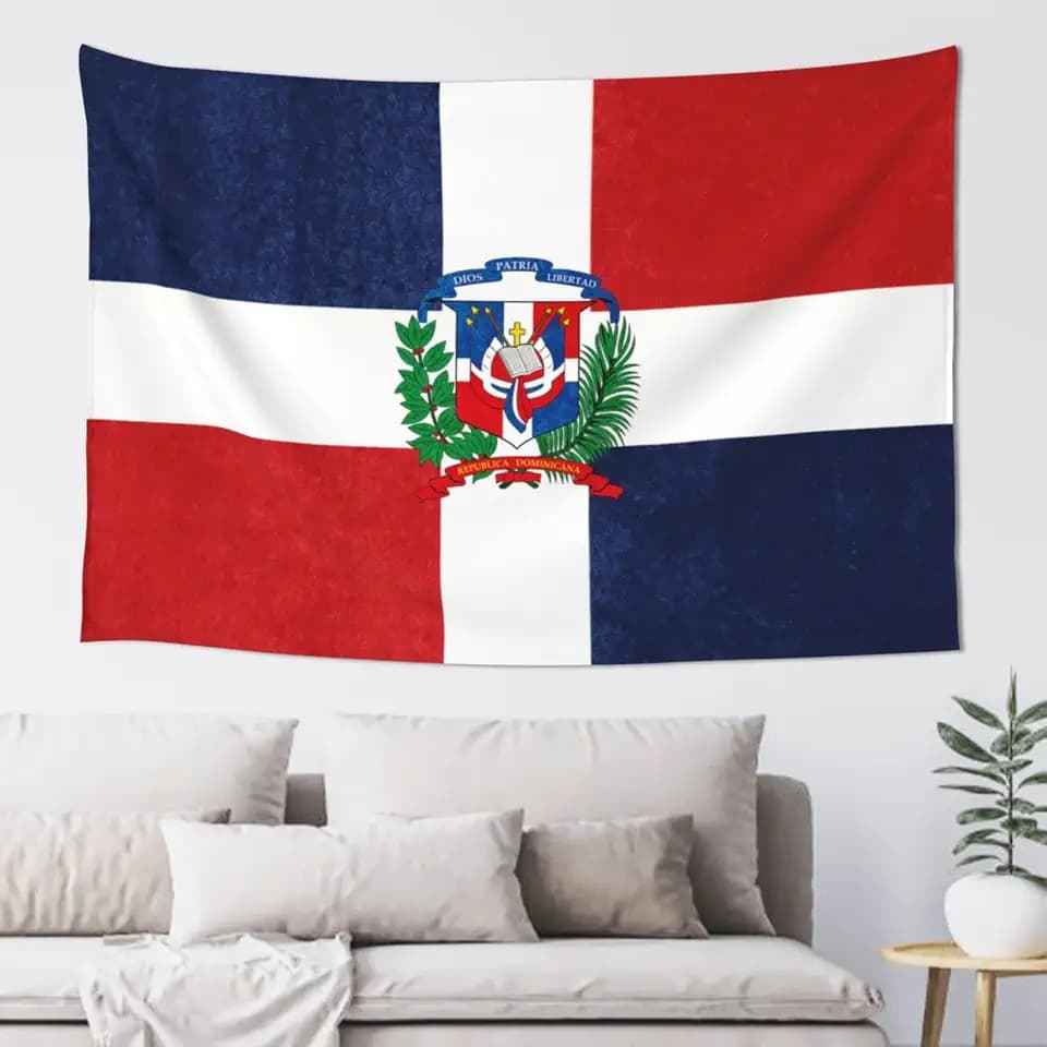 DARLEKS Dominican Republic Flag Wall Tapestry, Decoration Party Banner Living Room Bedroom Background Home Wall Decoration Tapestry, 60x40 Inches
