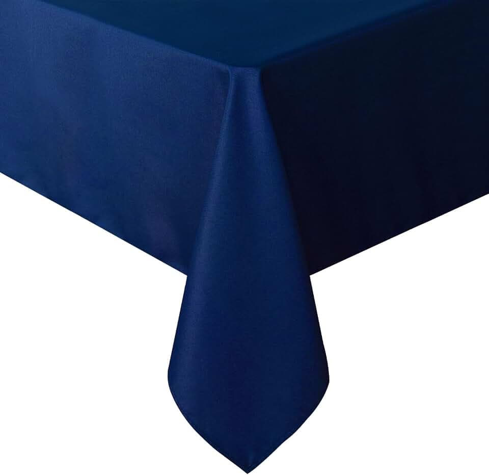 sancua Rectangle Tablecloth, 70 x 90 Inch, Navy Blue