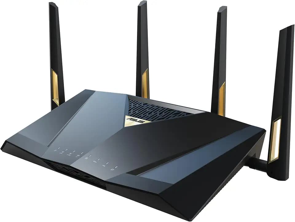 ASUS RT-BE88U Dualband WiFi 7 AiMesh Extendable Performance Dual-Band Router (, 4K-QAM, MLO, 2X 10G Ports, SFP+, 4X 2.5G s, Vier 1G s, bis zu 5X SSIDs, 34G WAN-LAN Kapazität, VPNs)
