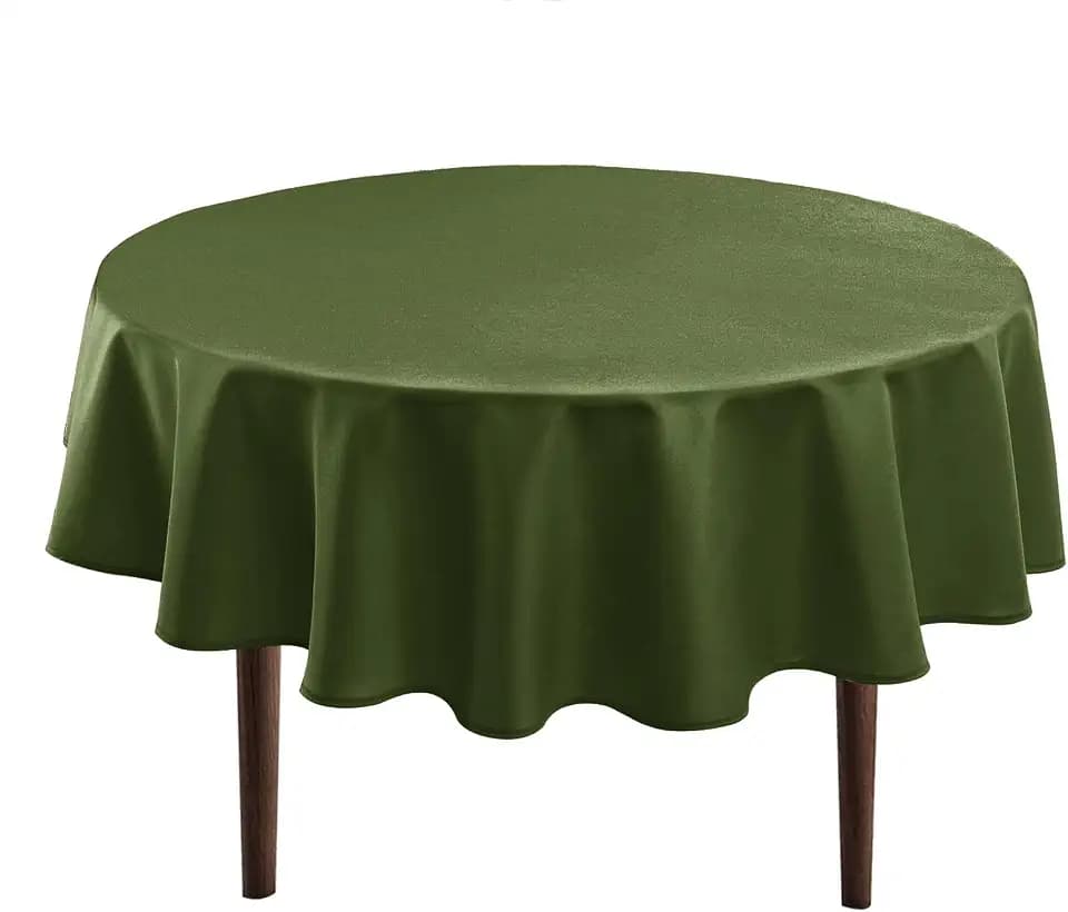 Hiasan Round Tablecloth, 50 Inch, Olive Green, 1 Pack
