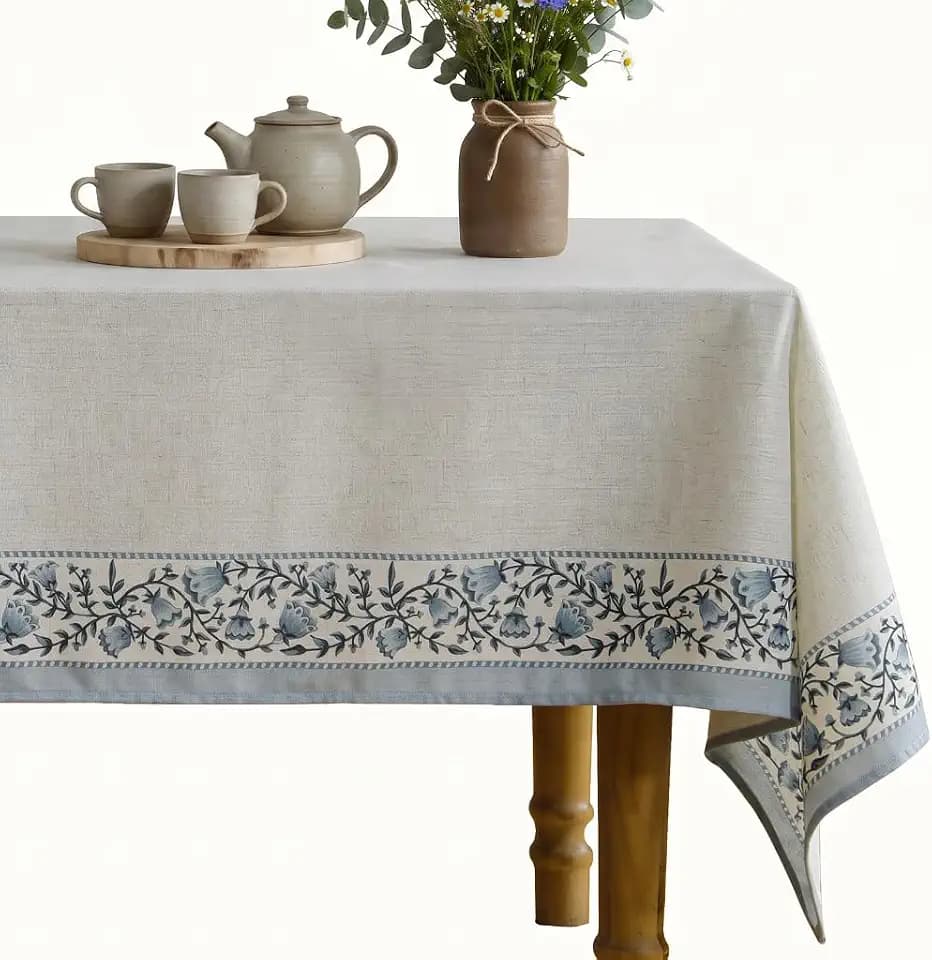 ISAENNE Designer Linen Large Square Tablecloth,67"x67"-Segerman B