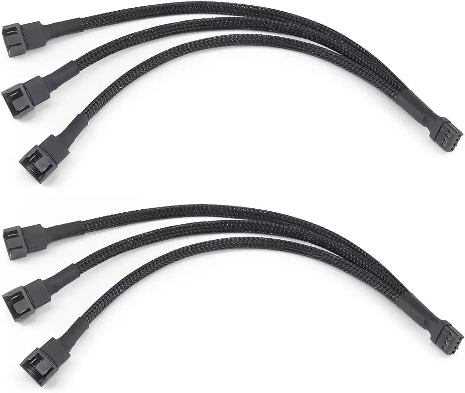 2 Stück Fan Splitter PWN Splitter Lüfter Splitter 4 Pin, Fan PWN Splitter PC Lüfter Adapter PC Lüfter Kabel 27cm/ 10.63inch