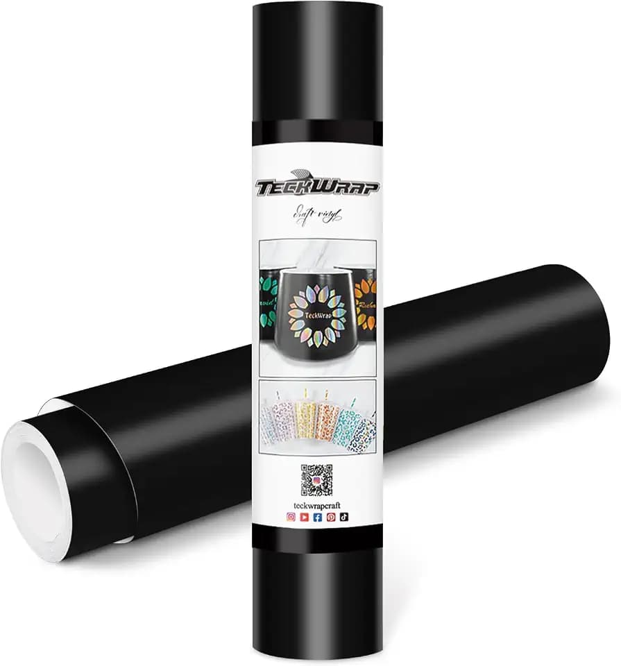 TECKWRAP Permanent Adhesive Vinyl 12" x 10ft, Matte Black