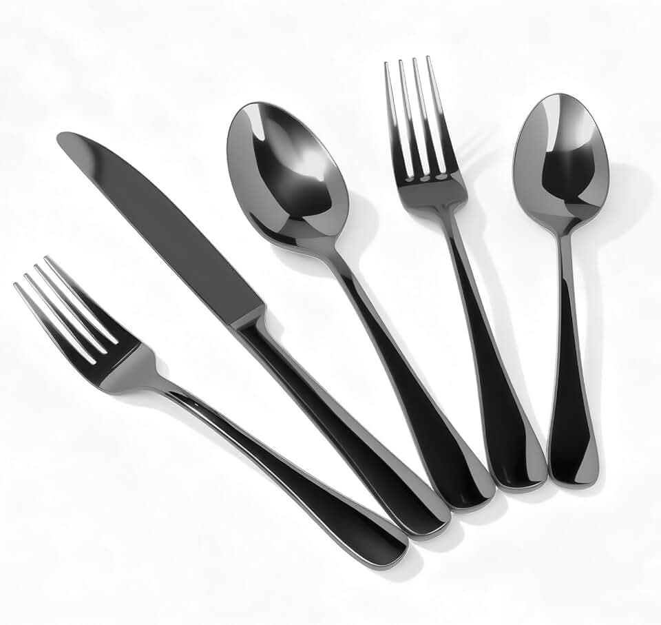 Silverware Set,Flatware Set for 6,Stainless Steel Cutlery Set, Includes Spoons Forks Knives, Kitchen Cutlery for Home Office Restaurant Hotel Mirror Polished, Dishwasher Safe