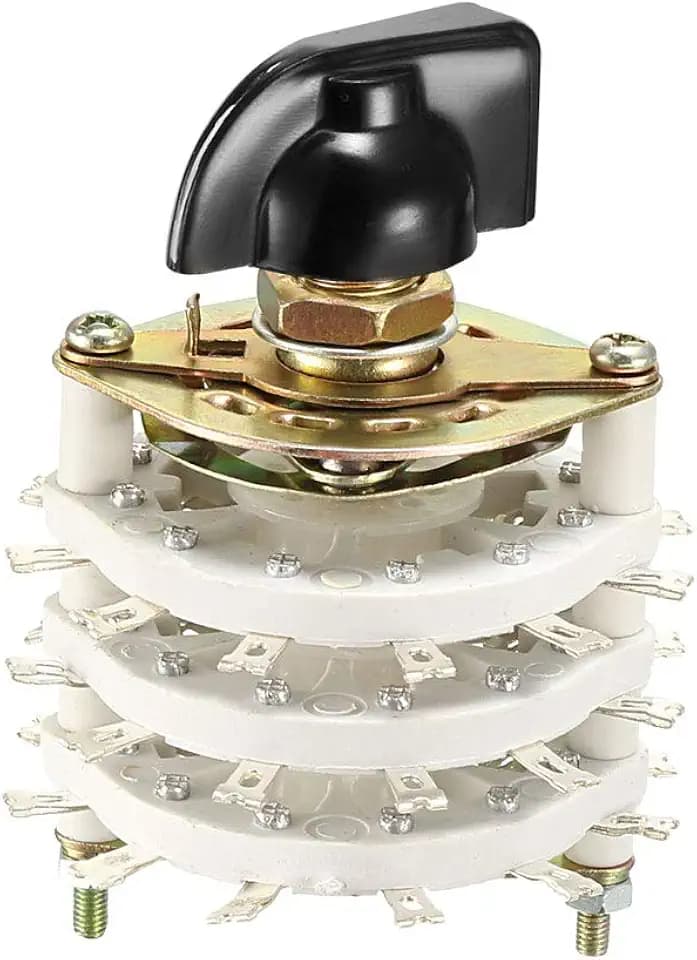 uxcell 6P5T 6 Pole 5 Position 3 Deck Band Channel Rotary Switch Selector with Knob