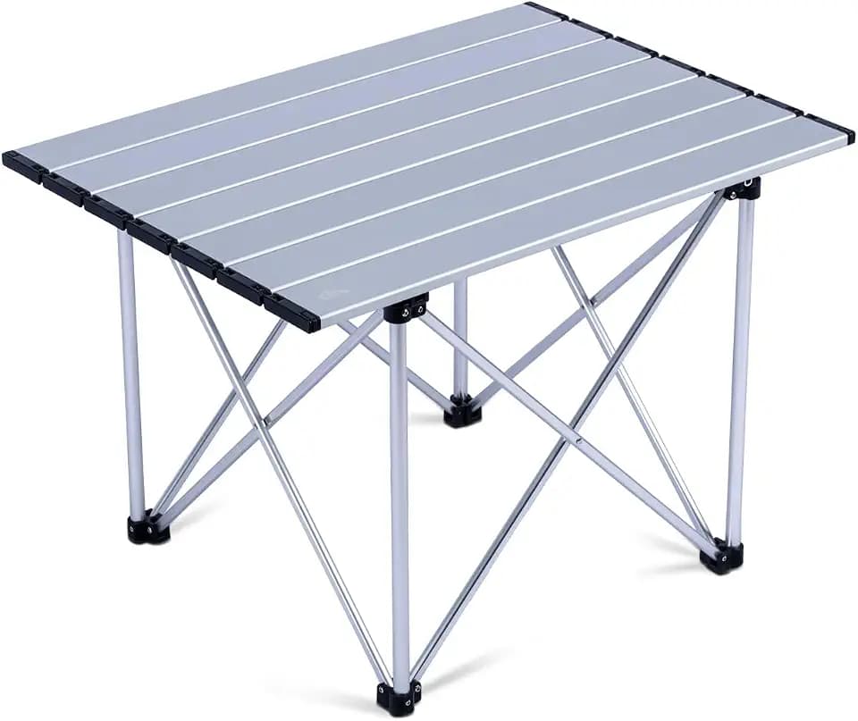 iClimb Ultralight Compact Camping Folding Table (Reinforced Silver - L)