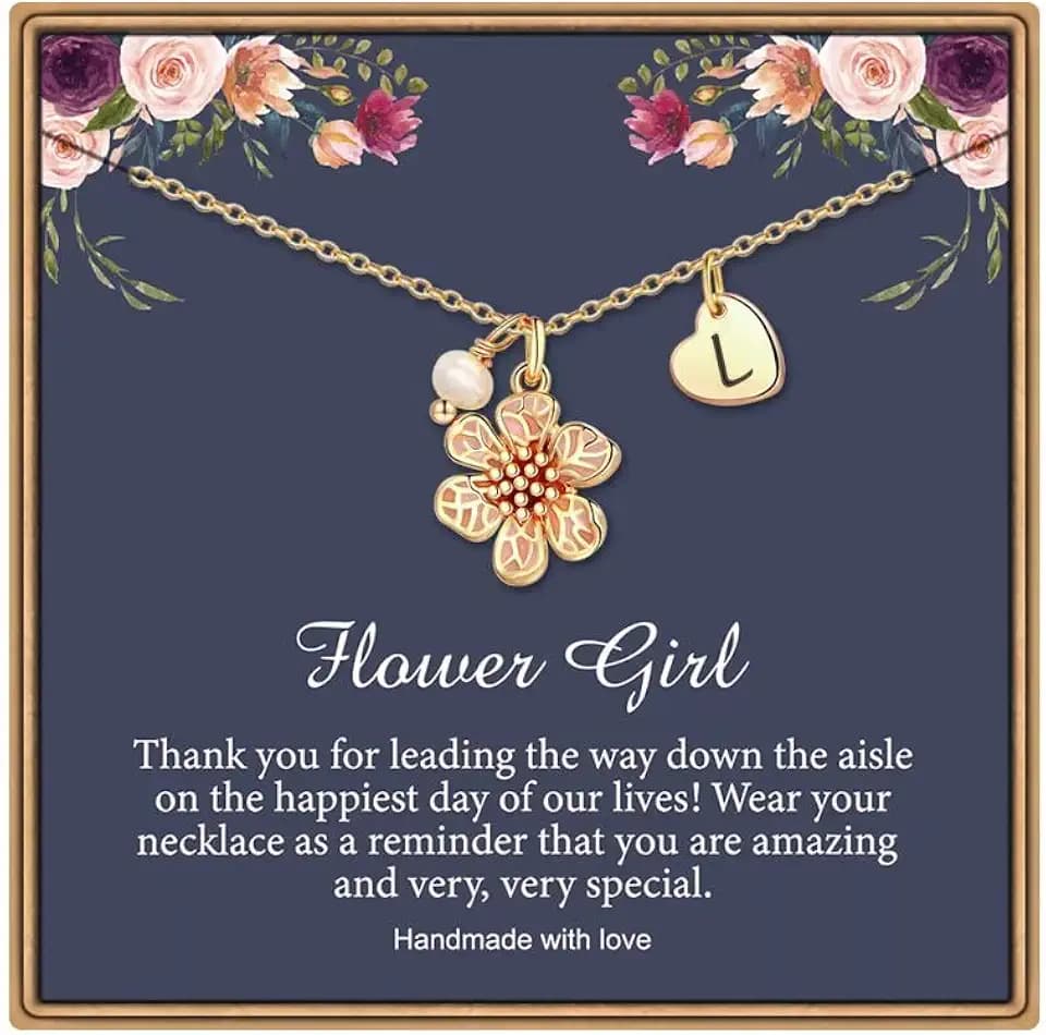 IEFLIFE Flower Girl Gifts - Flower Girl Necklace Wedding Gifts for Girls