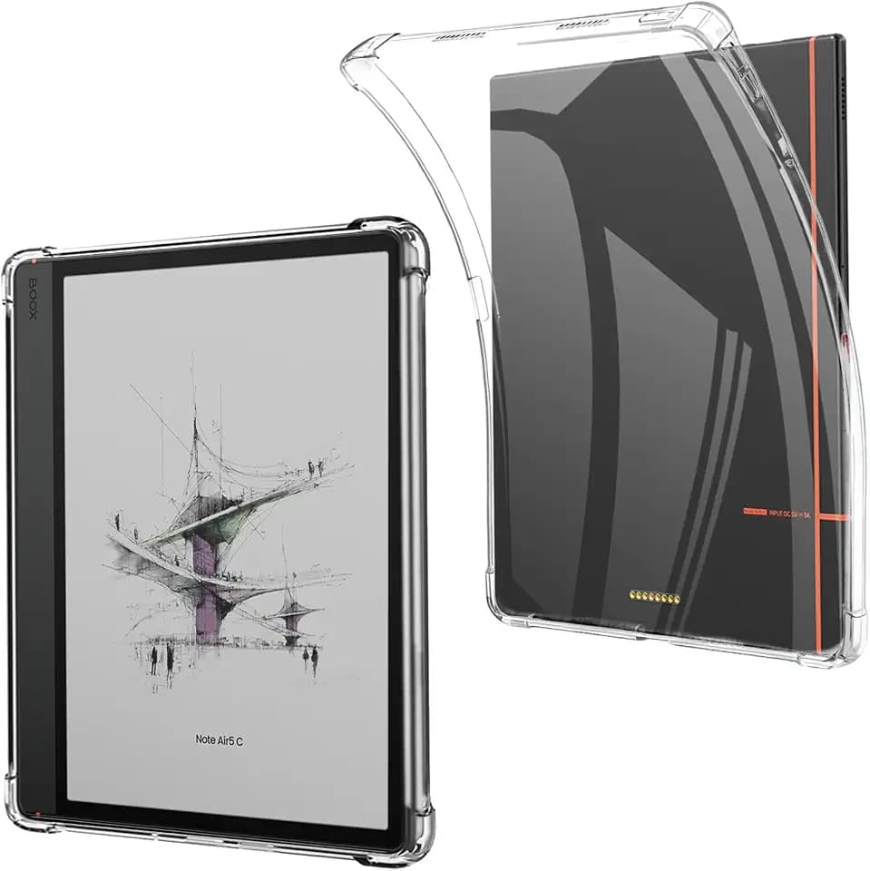 Schutzhülle für BOOX Tablet Note Air 5 C/BOOX Note Air 5C, leichte Passform, flexibel, weiches TPU, verstärkte Ecken-Airbag-Fallschutzabdeckung, stoßfest, kratzfest, Tablet-Rückseite