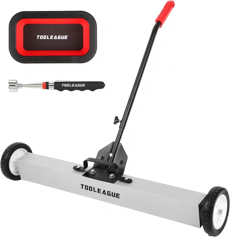 36" Rolling Magnetic Sweeper with Wheels, 55LB, 3Pcs Magnet Sweeper Set