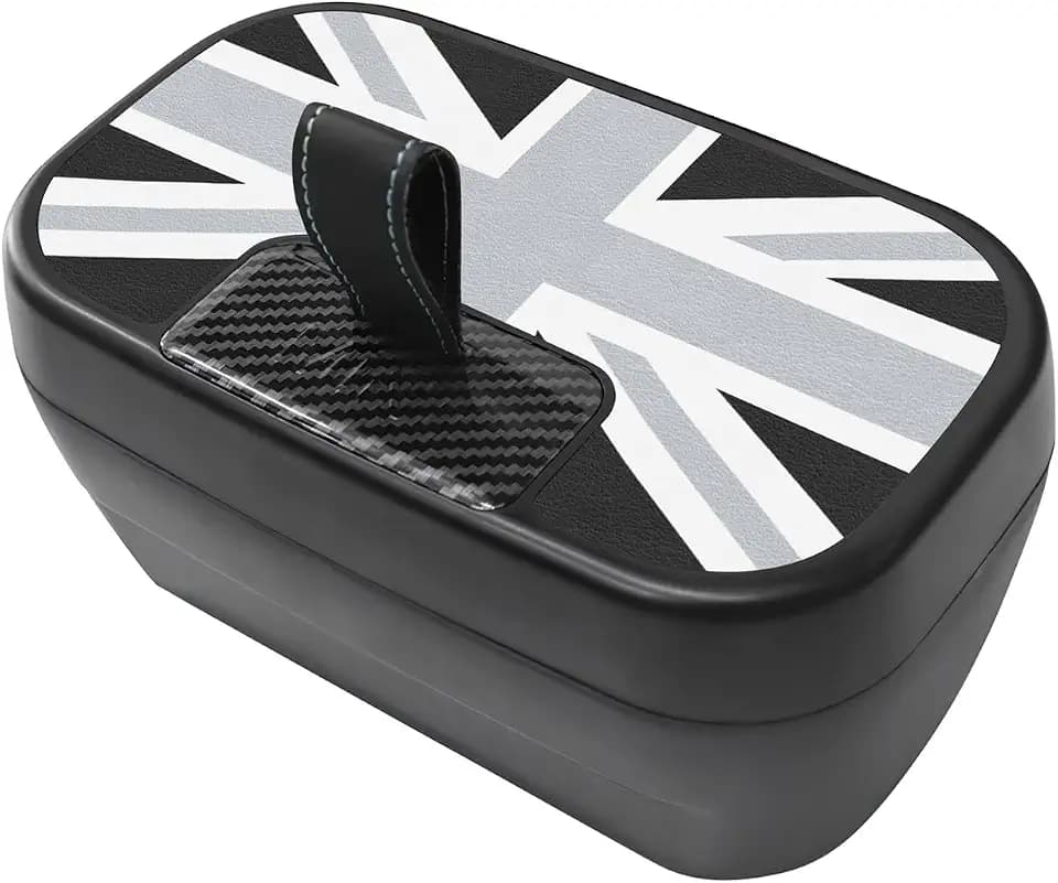 Mittelkonsole Aufbewahrungsbox Armlehne Organizer Tray für Mini Cooper S F65 F66 2024 2025 Automatikgetriebe Zubehör Ablagefach in der Mittelkonsole Mini Zubehör (Grau Weiß)