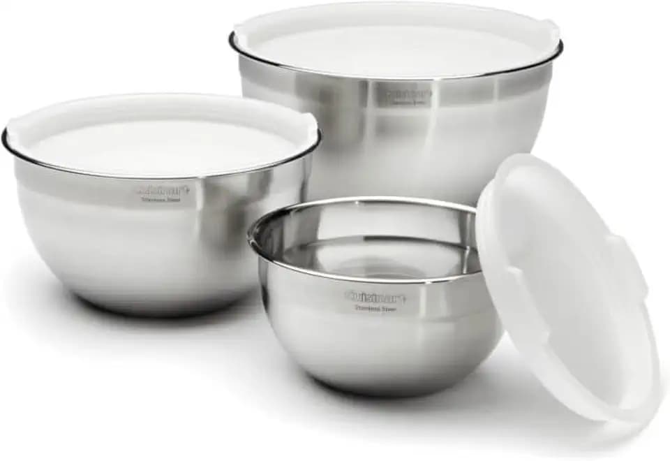 Cuisinart Mixing Bowl Set, Nesting Bowls, Stainless Steel, 3-Piece