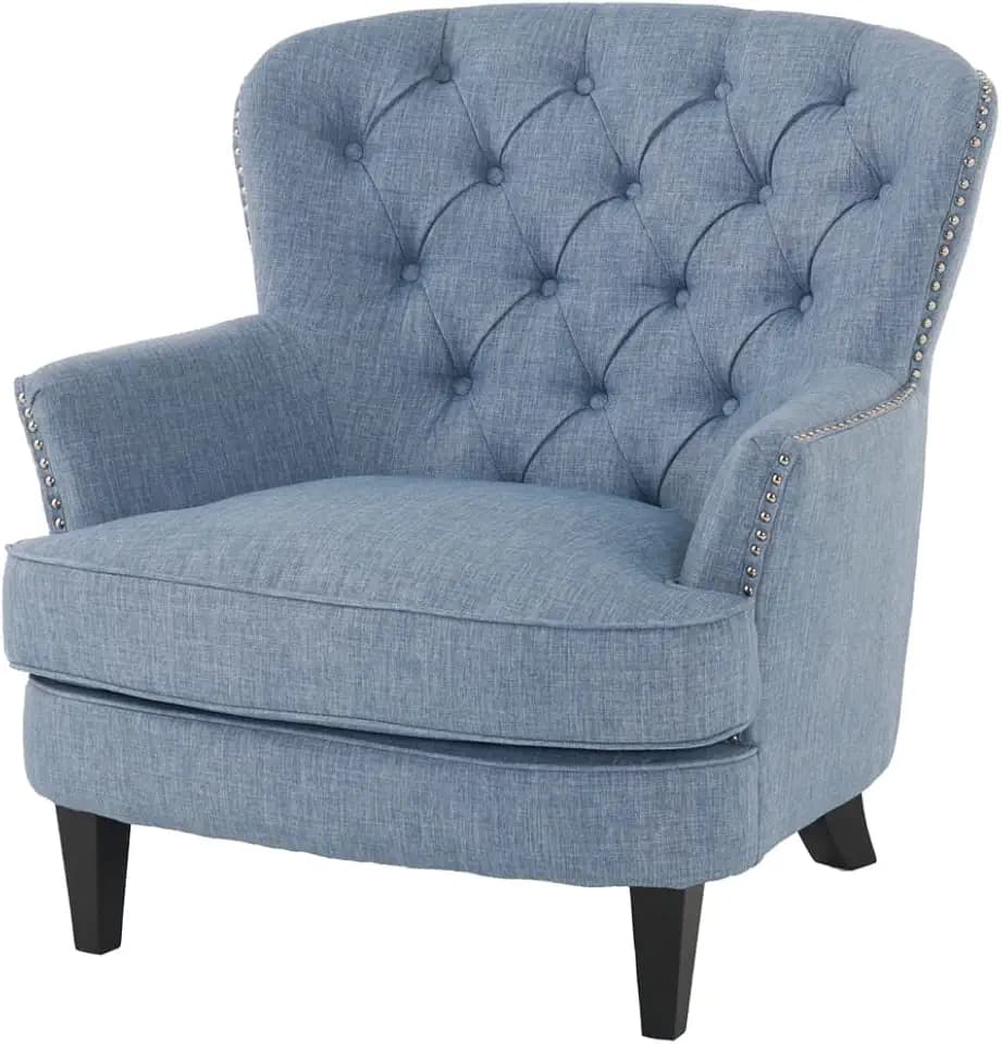Christopher Knight Home Tafton Fabric Club Chair, Light Blue